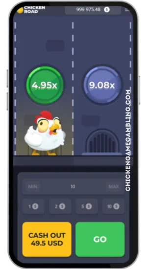 Chicken Road – hög multiplikator 4.95x och 9.08x
